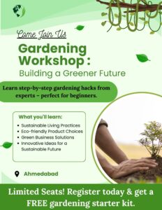 green minimalist sustainability workshop flyer